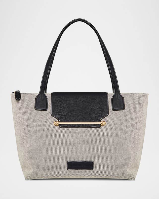 Cotton and Leather Travel Tote Bag